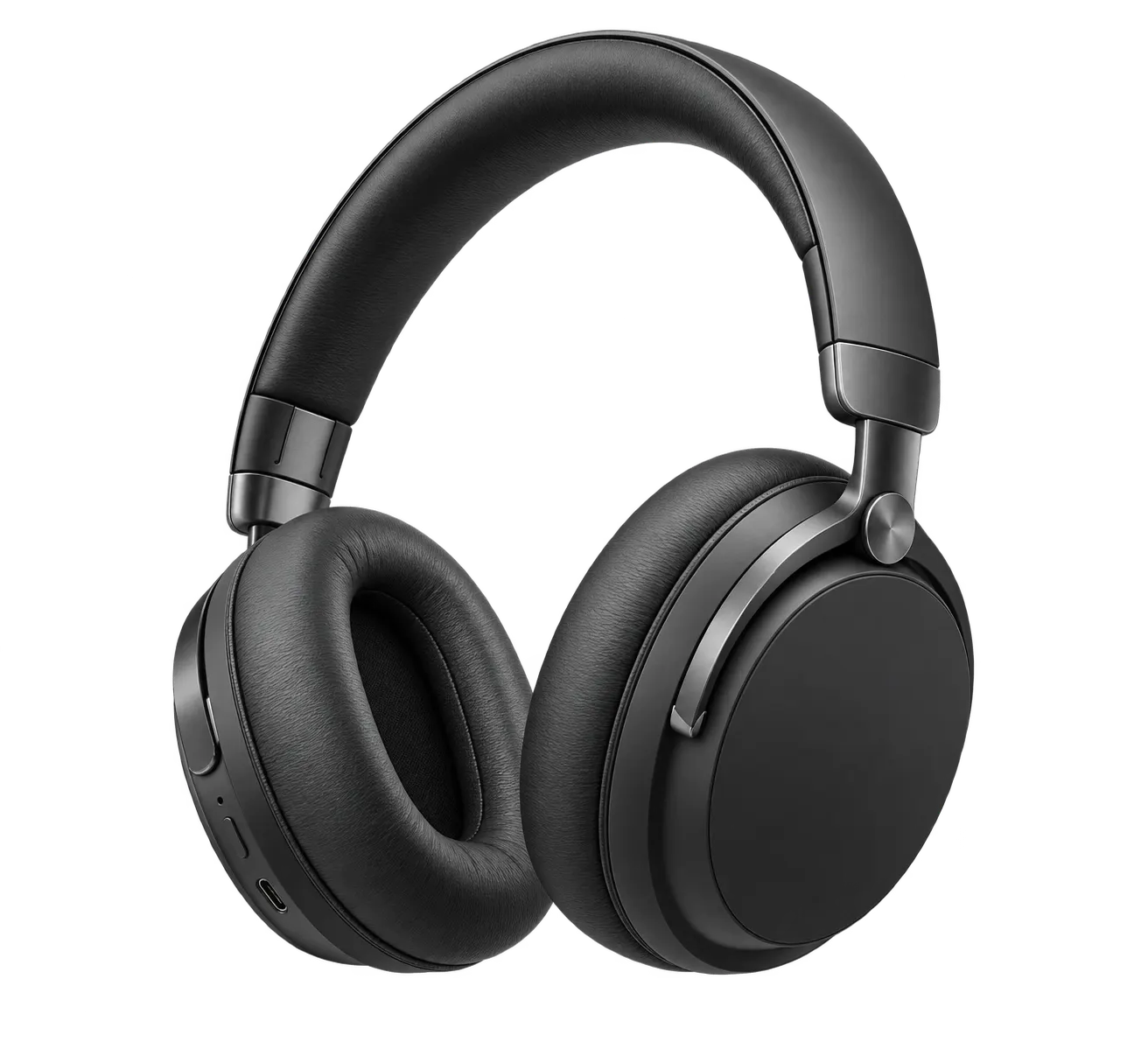 Matte charcoal wireless over-ear headphones