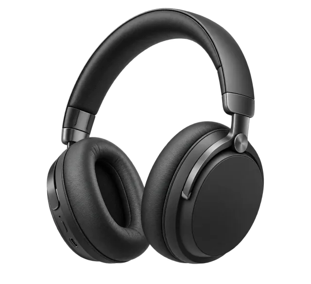 Black wireless over-ear headphones