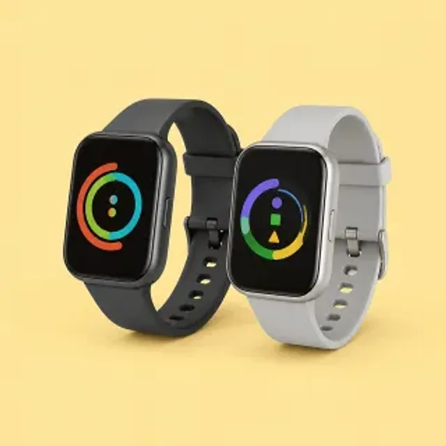 Graphite and silver fitness smartwatches